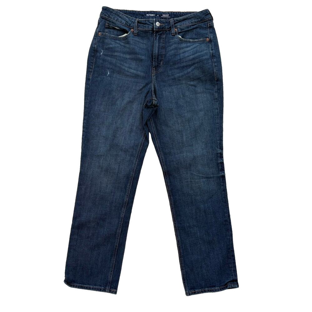 Old Navy OG Straight High Rise Jeans Dark Wash Blue Size 12
